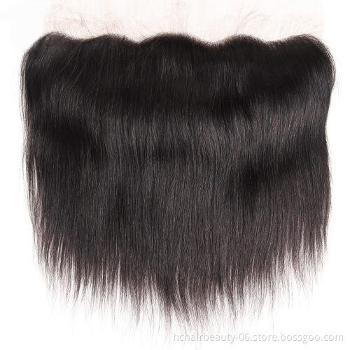 Ear To Ear Lace Frontal Closure With 3 Bundles Brazilian Straight Human hair Weaves With Closures Non Remy 4 Pcs/Lot